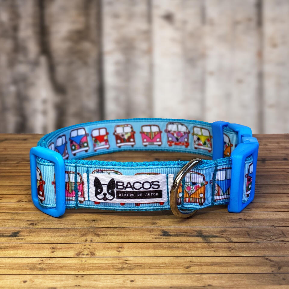 Combis Celestes. Collar 2,5 cms de ancho.