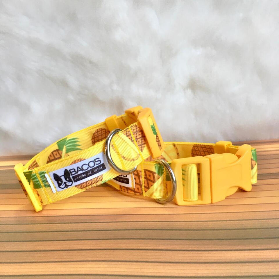 Piñas Amarillas. Collar 2,5 cms de ancho.