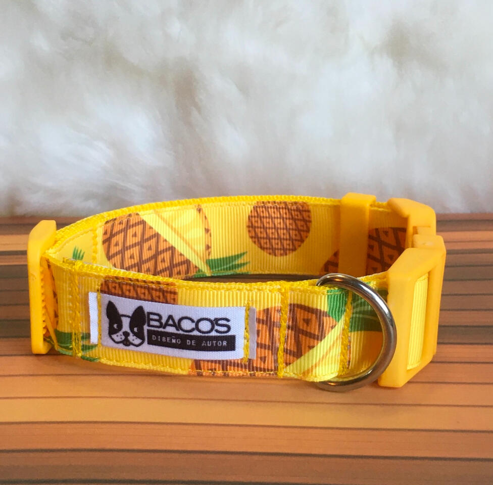 Piñas Amarillas. Collar 2,5 cms de ancho.